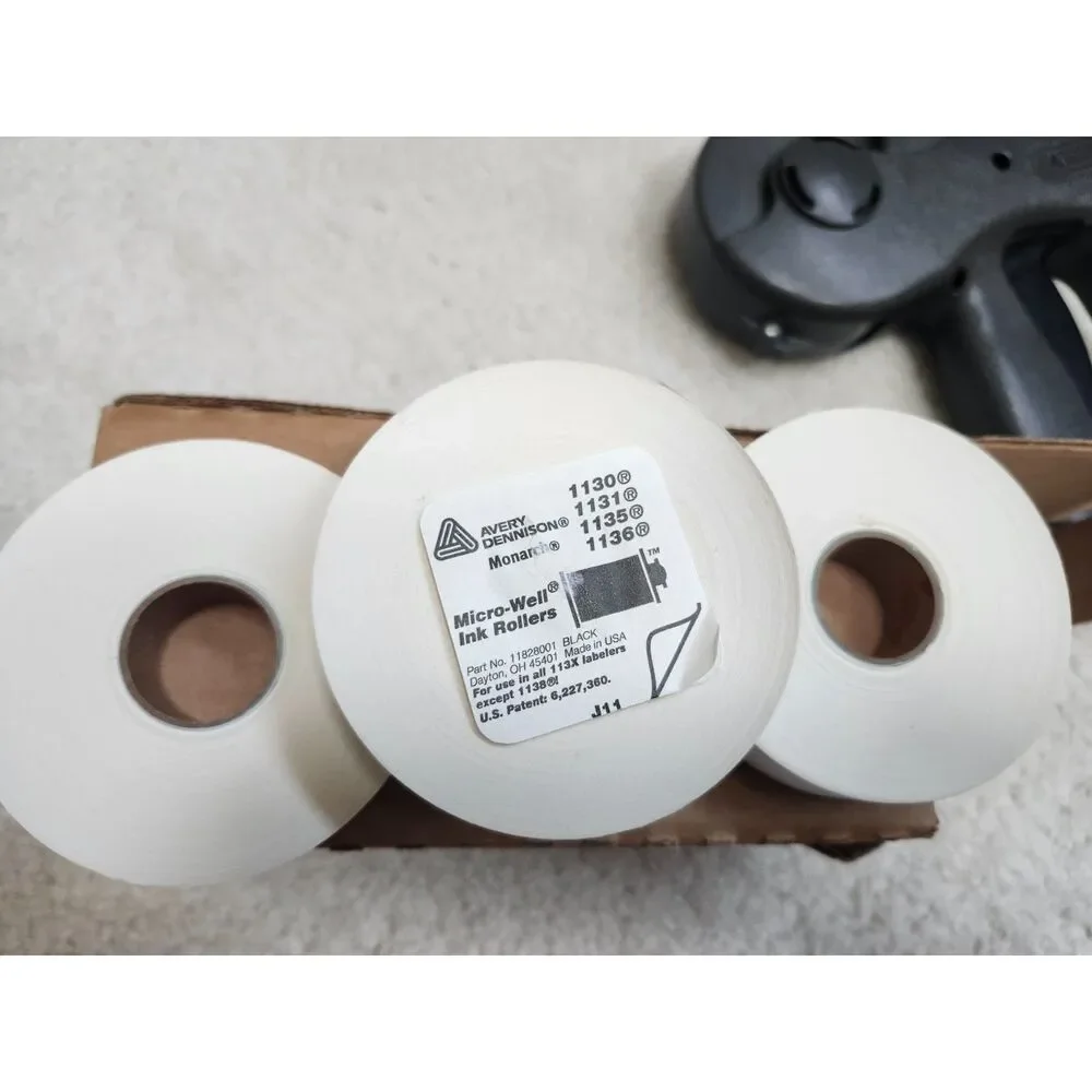 Uline Avery Dennison Monarch 1136 Pricing Sticker Gun 2 Line + Labels & Ink